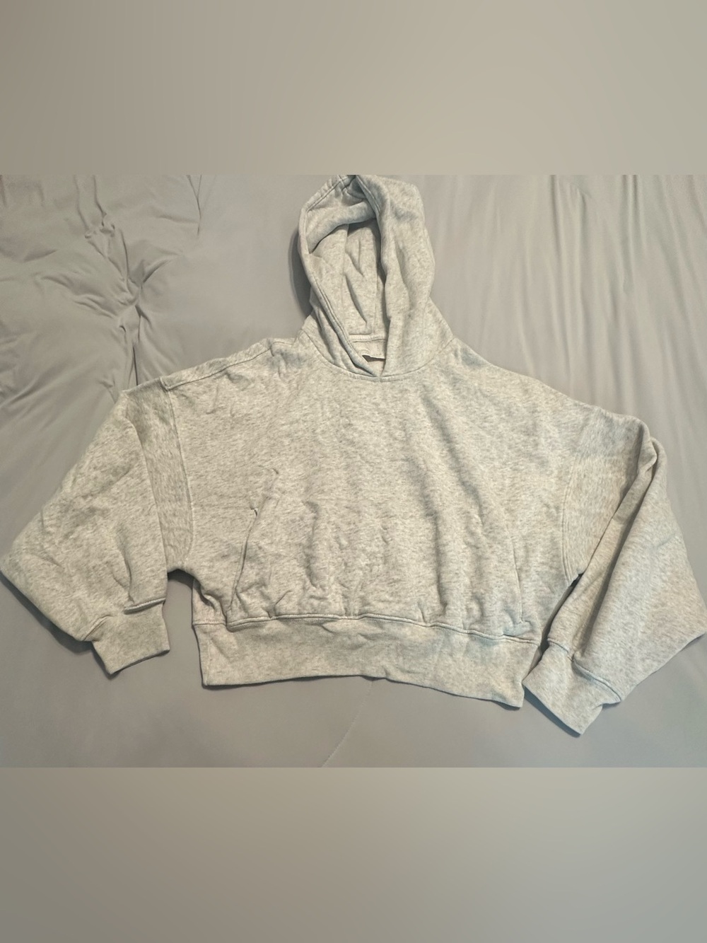 Abercrombie & Fitch Light Gray Cropped Lounge Collection Hoodie Sweatshirt